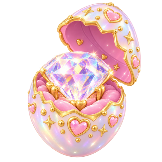 L’œuf irisé ouvert sur ton diamant